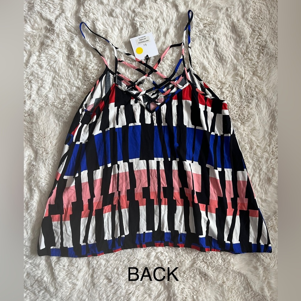 *DONATED* Brand NWT 😍🇺🇸 Jack by BB Dakota multi color spaghetti strap tank - Picture 8 of 14